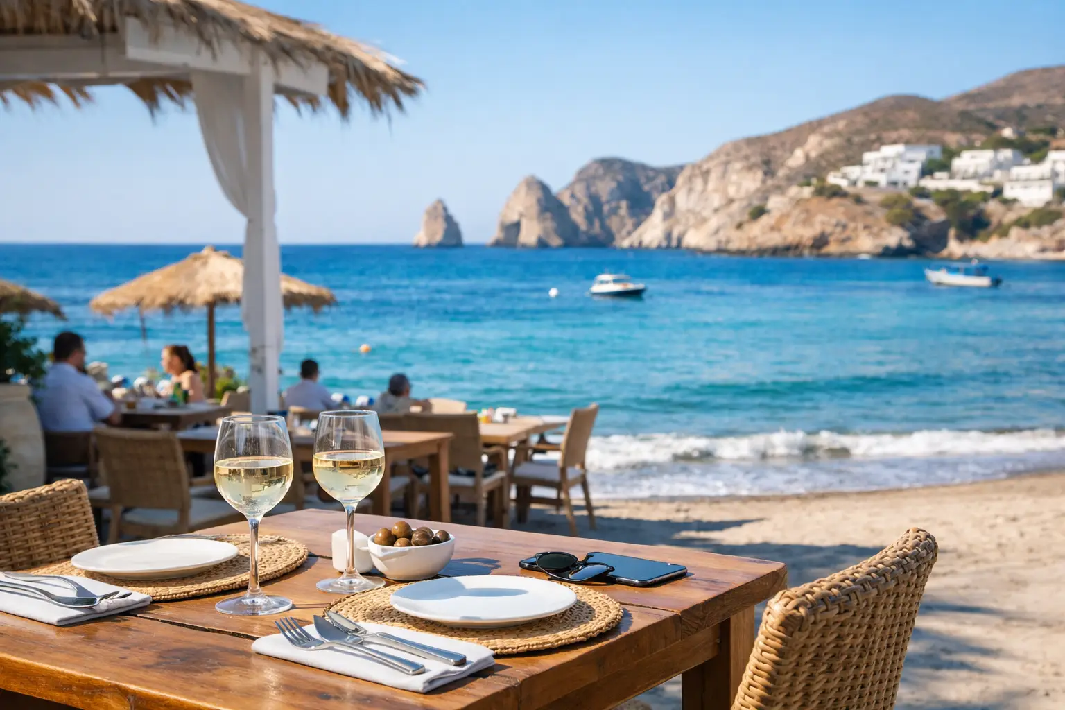Beachfront Restaurant Reservations in Milos