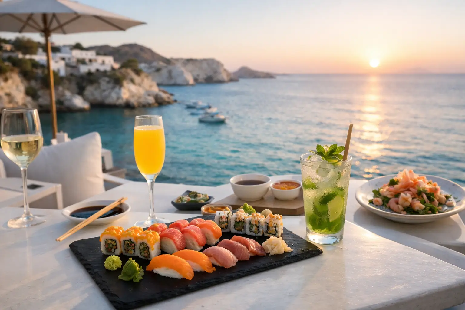 Seaside Sushi Milos for Brunch to Sunset