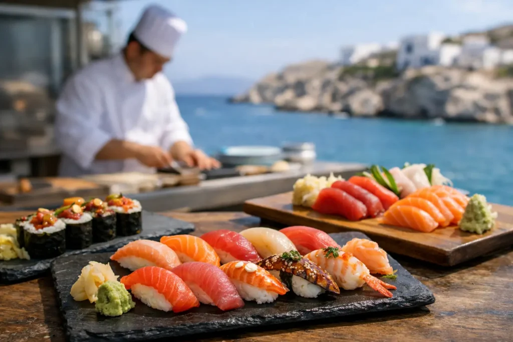Chef Curated Sushi Selection in Milos